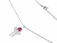 Kraftika 1ks fuchsia náhrdelník se swarovski elements rivoli anděl