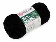 Kraftika 1ks (135) černá pletací příze jeans bamboo 50 g, pletací