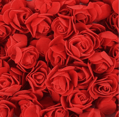 Kraftika Umělé květiny z pe pěny, červené růže, dekorace