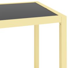 Greatstore Konzolový stolek zlatý a černý tvrzené sklo