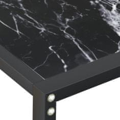 shumee Konzolový stolek černý mramor 180 x 35 x 75,5 cm tvrzené sklo