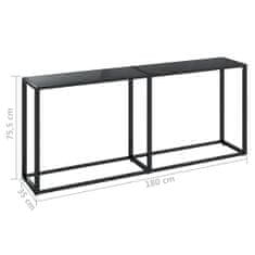 shumee Konzolový stolek černý 180 x 35 x 75,5 cm tvrzené sklo