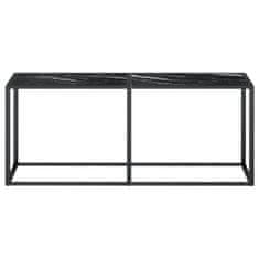 shumee Konzolový stolek černý mramor 180 x 35 x 75,5 cm tvrzené sklo