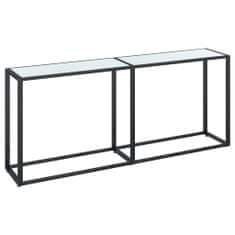 shumee Konzolový stolek bílý mramor 180 x 35 x 75,5 cm tvrzené sklo