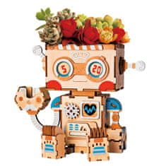 InnoVibe RoboTime dřevěné 3D puzzle Květináč robůtek