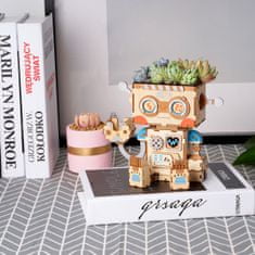 InnoVibe RoboTime dřevěné 3D puzzle Květináč robůtek