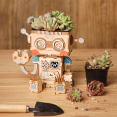 InnoVibe RoboTime dřevěné 3D puzzle Květináč robůtek