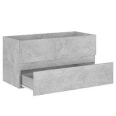 Greatstore Skříňka pod umyvadlo betonově šedá 90x38,5x45 cm dřevotříska