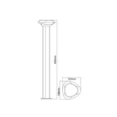 ACA ACA Lighting LED SMD venkovní stojací svítidlo 7W 520LM 330d 230V AC 3.000K tmavá šedá CRI80 IP54 30.000hod LG3803G-800