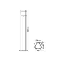 ACA ACA Lighting LED SMD venkovní stojací svítidlo 7W 410LM 340d 230V AC 3.000K tmavá šedá CRI80 IP54 30.000hod LG3703G-800