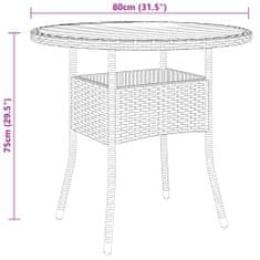 Vidaxl Zahradní stůl Ø 80 x 75 cm akáciové dřevo a polyratan černý