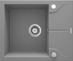BPS-koupelny Dřez Andante Flush s odkapávačem, granit - ZQN S11A šedý metalic