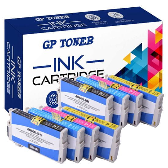 GP TONER 8x Kompatiblní inkoust pro Epson 405XL WorkForce Pro WF-3820DWF WF-4820DWF WF-7830DTWF sada