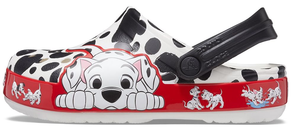 Crocs dětské pantofle FunLab 101 Dalmatians Clog White 207485-100/207483-100 bílá 32/33