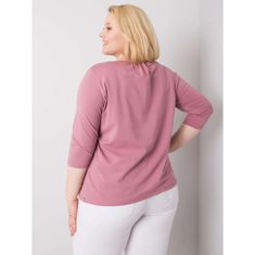 BASIC FEEL GOOD Dámská halenka plus size z bavlny JODIE růžová RV-BZ-6334.19P_362644 3XL