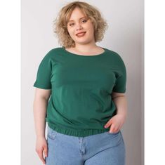 BASIC FEEL GOOD Dámská halenka se švy plus size ADDYSON tmavě zelená RV-BZ-6634.27_364845 3XL