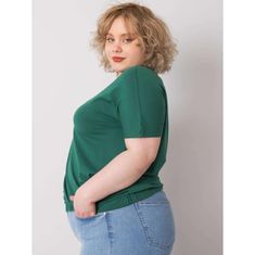 BASIC FEEL GOOD Dámská halenka se švy plus size ADDYSON tmavě zelená RV-BZ-6634.27_364845 3XL