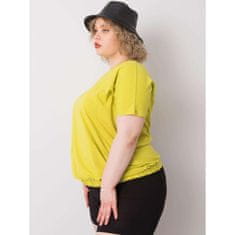 Dámská halenka s žebrovaným pasem plus size ADDYSONvětle zelená RV-BZ-6634.27_364847 XL