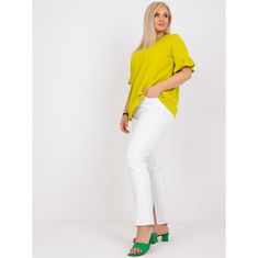 BASIC FEEL GOOD Dámská halenka s volánky na rukávech plus size YARELI světle zelená RV-BZ-6635.18X_364853 4XL