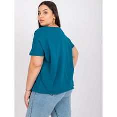 BASIC FEEL GOOD Dámská halenka s žebrovaným pasem plus size ADDYSON modrá RV-BZ-6634.27_364849 4XL