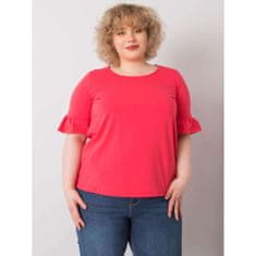 BASIC FEEL GOOD Dámská halenka bavlněná plus size YARELI růžová RV-BZ-6635.18X_364851 4XL