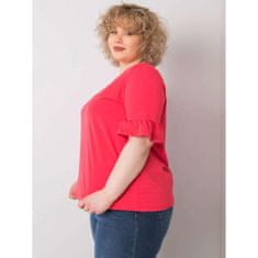 BASIC FEEL GOOD Dámská halenka bavlněná plus size YARELI růžová RV-BZ-6635.18X_364851 4XL