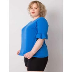 BASIC FEEL GOOD Dámská halenka bavlněná plus size YARELI modrá RV-BZ-6635.18X_364852 2XL