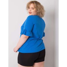 BASIC FEEL GOOD Dámská halenka bavlněná plus size YARELI modrá RV-BZ-6635.18X_364852 2XL