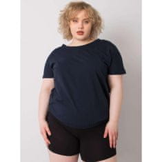 BASIC FEEL GOOD Dámská halenka s žebrovaným pasem ADDYSON námořnická modrá plus size RV-BZ-6634.27_364848 3XL