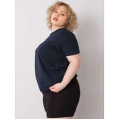 BASIC FEEL GOOD Dámská halenka s žebrovaným pasem ADDYSON námořnická modrá plus size RV-BZ-6634.27_364848 3XL