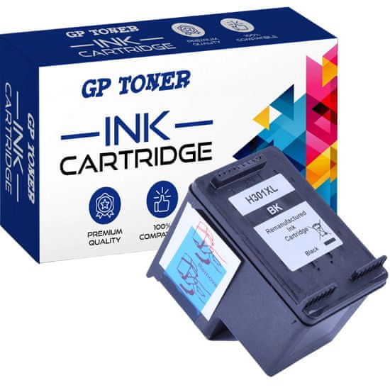 GP TONER Kompatiblní inkoust pro HP 301XL DeskJet 1000 1510 2050 2510 2540 2547 OfficeJet 2620 4635 černá