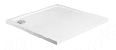 BPS-koupelny Čtvercová akrylátová sprchová vanička REA SAVOY 80x80 cm bílá