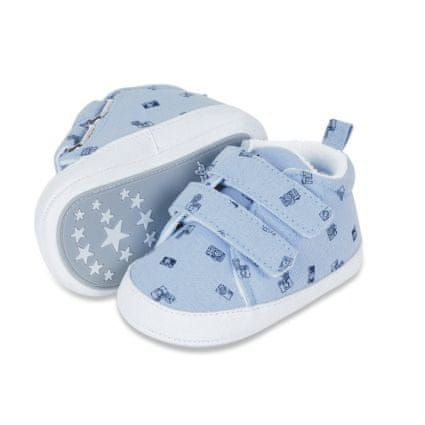 Sterntaler botičky baby chlapecké, textilní, světle modré tenisky, suché zipy, s motivem fotoaparátů 2302111, 18