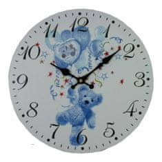 Goba Nástěnné hodiny Teddy modrý 1990996