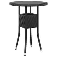 Greatstore 3dílný zahradní bistro set polyratan černý