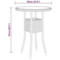 Greatstore 3dílný zahradní bistro set polyratan černý