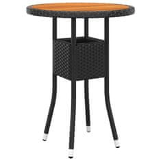 Greatstore 3dílný zahradní bistro set polyratan černý