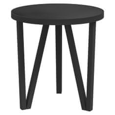 Greatstore Čajový stolek černý Ø 35 cm MDF