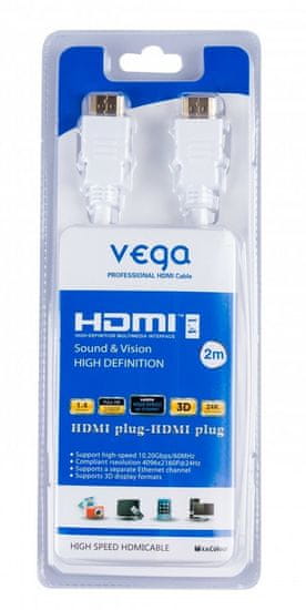 Vega AA-890 HDMI kabel profesional 3D gold 2m bílý