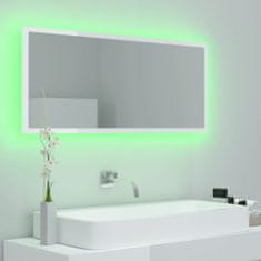Greatstore LED koupelnové zrcadlo bílé s leskem 100x8,5x37cm dřevotříska