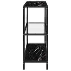 shumee Konzolový stolek průhledný a černý mramor 100 x 36 x 90 cm sklo