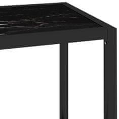 shumee Konzolový stolek průhledný a černý mramor 100 x 36 x 90 cm sklo