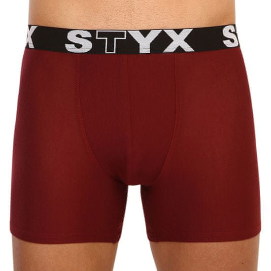 Styx Pánské boxerky long sportovní guma vínové (U1060)