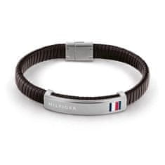 Tommy Hilfiger Moderní hnědý kožený náramek 2790348