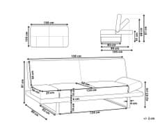 Beliani Světle šedá čalouněná rozkládací pohovka YORK