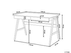 Beliani Bílý psací stůl 120x70 cm se dvěma zásuvkami SHESLAY