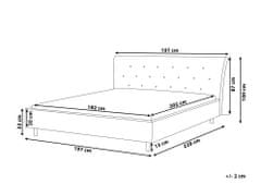 Beliani Světle šedá čalouněná postel Chesterfield 180x200 cm SAVERNE