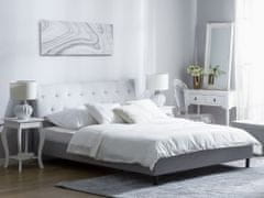 Beliani Světle šedá čalouněná postel Chesterfield 160x200 cm SAVERNE