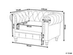 Beliani Čalouněné šedé vintage křeslo CHESTERFIELD