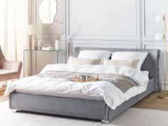 Beliani Šedá luxusní postel 160x200 cm PARIS